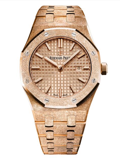 New Replica Audemars Piguet Royal Oak Frosted Gold Quartz 67653OR.GG.1263OR.02 watch